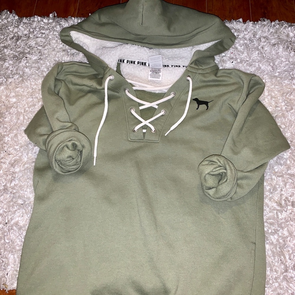PINK Sherpa hoodie sweatshirt